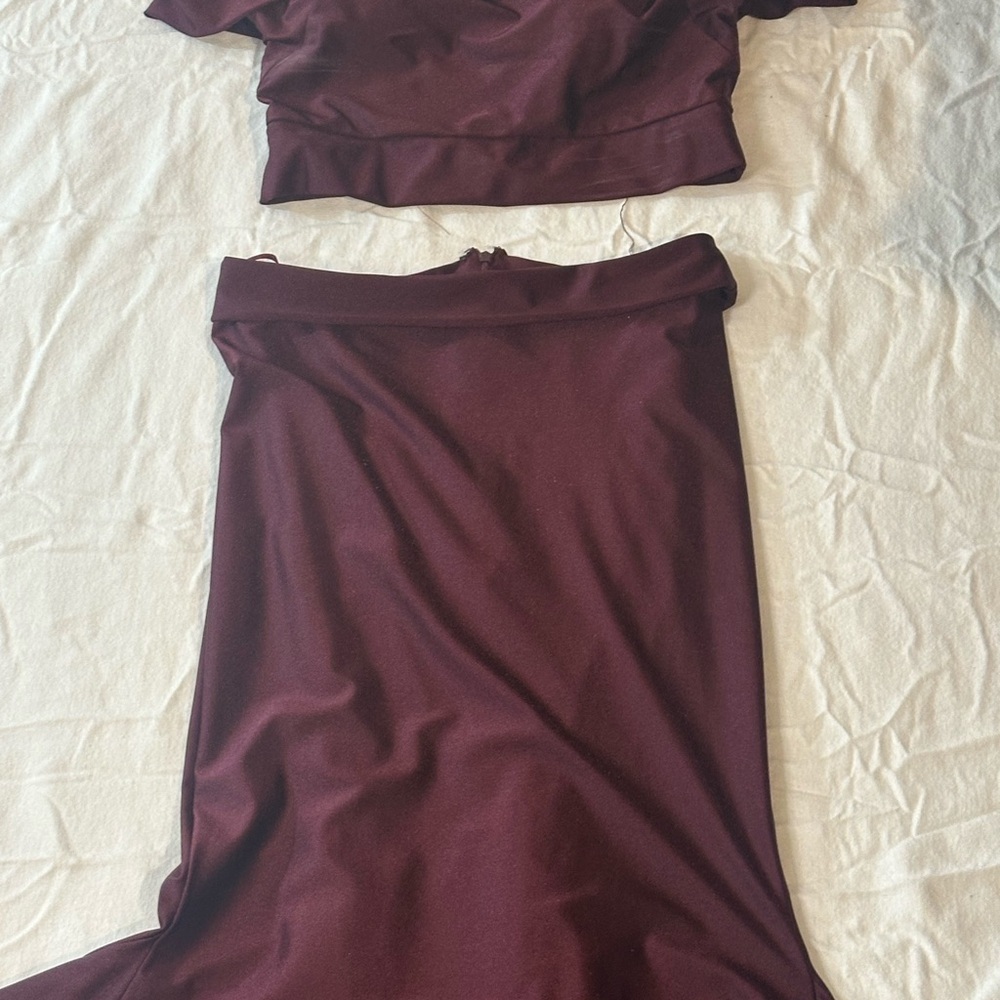 2 piece off the shoulder Jessica Angel gown.